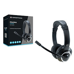 Casque Conceptronic POLONA Blanc Noir