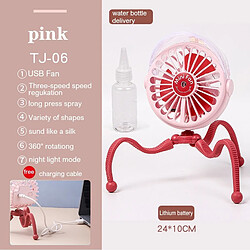 Avis (TJ-06 rose) Ventilateur de Poussette USB Ventilateur de Siège de Voiture de Lit de Bébé Portatif de Bureau Portatif 500mAh Rechargeable