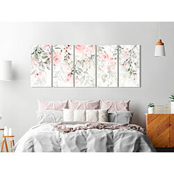 Artgeist Tableau - Waterfall of Roses (5 Parts) Narrow - First Variant 225x90 cm