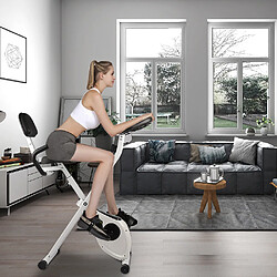 Acheter BIGZZIA Vélo d'appartement Pliable - Niveaux de résistance réglables - Vélo d'Exercice d'Intérieur Vélo Maison Entraînement Gym Cardio Noir et Blanc