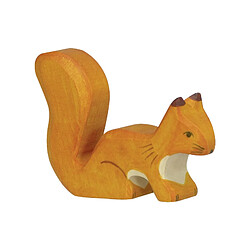 Figurine Holztiger Ecureuil debout orange