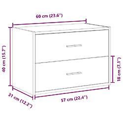 vidaXL Armoire avec 2 tiroirs chêne artisanal bois d'ingénierie pas cher