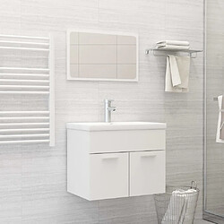 Maison Chic Ensemble de meubles de salle de bain,Armoire rangement Bain Blanc Aggloméré -MN31054