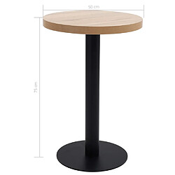 vidaXL Table de bistro Marron clair 50 cm MDF pas cher