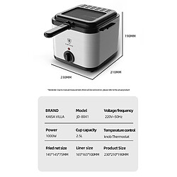 Acheter Universal Friteuse électrique friteuse profonde frites maison cuisses de poulet ailes de poulet brochettes en acier inoxydable(Gris)