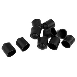 10pcs couverture en caoutchouc tête de billard pointe de la piscine couvre billard snooker noir