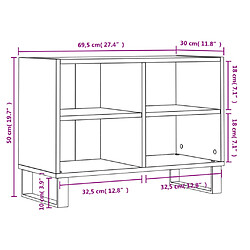 vidaXL Meuble TV chêne fumé 69,5x30x50 cm bois d'ingénierie pas cher