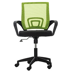 Decoshop26 Chaise de bureau sur roulettes avec accoudoirs hauteur réglable en microfibre vert 10_0002358