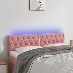 Maison Chic Tête de lit scandinave à LED,meuble de chambre Rose 144x7x78/88 cm Velours -MN48752