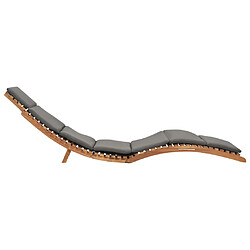 Avis Maison Chic Chaise longue pliable avec coussin | Bain de soleil Relax | Transat gris foncé Bois de teck -GKD72810