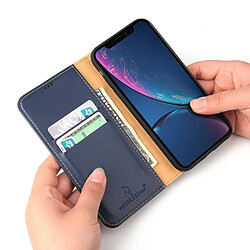 Acheter Wewoo Housse Coque Etui en cuir avec rabat horizontal pour iPhone XRavec porte-cartes et bleu