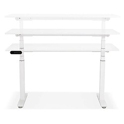 Mes Bureau 140x70x127 cm plateau blanc et métal blanc - ARUBA pas cher