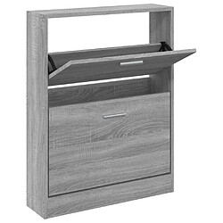 Maison Chic Armoire à Chaussures,Meuble de Rangement à Chaussures Sonoma gris 59x17x81 cm Bois d'ingénierie -MN90811