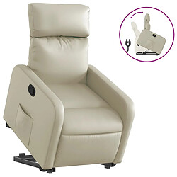 vidaXL Fauteuil inclinable Crème Similicuir