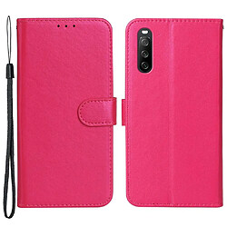 Htdmobiles Housse pour Sony Xperia 10 V - etui coque pochette portefeuille + verre trempe - ROSE