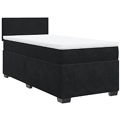 Vidaxl Sommier à lattes de lit avec matelas Noir 90x190 cm Velours