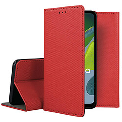 Htdmobiles Housse pour Motorola Moto E13 - etui coque pochette portefeuille + verre trempe - ROUGE MAGNET