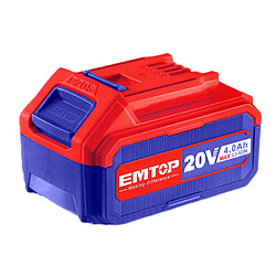 Batterie Lithium-Ion EMTOP 20V de Puissance 4.0Ah compatible avec multi outils P20S+EMTOP