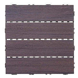 Avis Decoshop26 11x dalles carrelage WPC aspect bois balcon/terrasse structure 3d linéaire 30 x 30 cm = 1 m² gaufré gris-brun 04_0006193