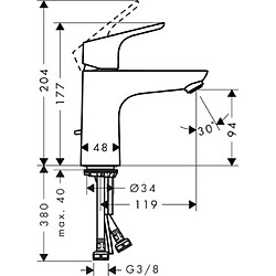 Mitigeur de lavabo HANSGROHE Focus bas débit chromé - 31603000