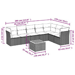 vidaXL Salon de jardin 8 pcs avec coussins noir résine tressée pas cher