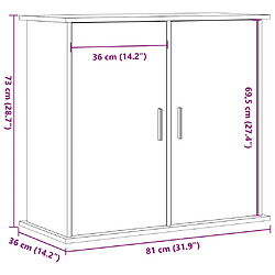 vidaXL Support d'aquarium chêne artisanal 81x36x73 cm bois ingénierie pas cher