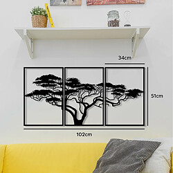 DEKORY Baobab Arbre Africain Decoration Murale Salon en métal - 102x51 cm