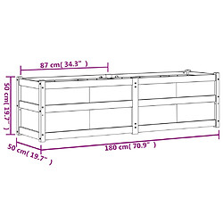 vidaXL Jardinière 180x50x50 cm bois de pin imprégné pas cher