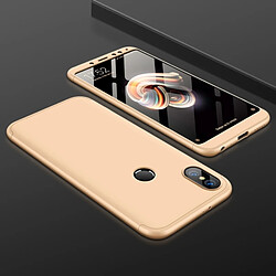 Wewoo Coque or pour Xiaomi Redmi Note 5 Pro Trois-paragraphe 360 Degrés couverture complète PC Housse de protection arrière