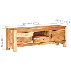 vidaXL Meuble TV 116x30x40 cm Bois d'acacia massif pas cher