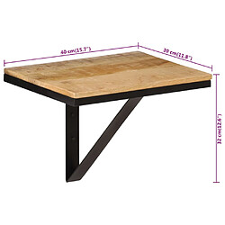 vidaXL Étagère murale 40x30x32 cm bois massif de manguier et fer pas cher