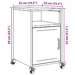 vidaXL Table de chevet rose 36x39x59 cm acier pas cher