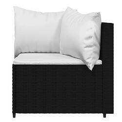 Maison Chic Salon de jardin 3 pcs + coussins - Mobilier/Meubles de jardin - Table et chaises d'extérieur Noir Résine tressée -MN64467 pas cher