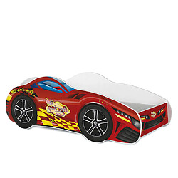 Kids Literie Lit Enfant Voiture 70x140 01 RACING Thème Livré avec sommiers et matelas en mousse de 7cm