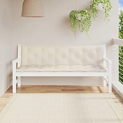 Maison Chic Coussins Confort,Coussins de banc de jardin 2 pcs blanc crème tissu Oxford -GKD32641