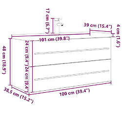 vidaXL Ensemble de meubles de salle de bain 2 pcs gris béton pas cher