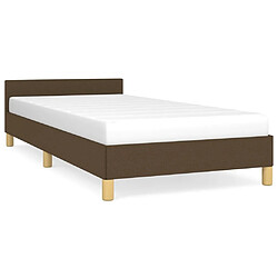 Maison Chic Lit adulte - Cadre Structure de lit avec tête de lit Contemporain Marron foncé 80x200 cm Tissu -MN99814