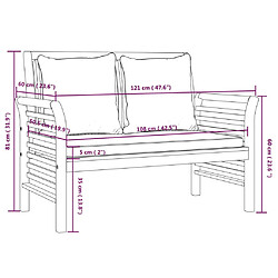 vidaXL Salon de jardin 3 pcs - Bois d'acacia pas cher