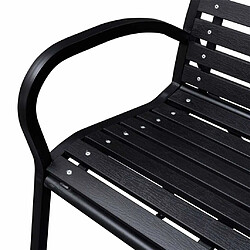 Acheter Maison Chic Banc de jardin | Banquette de jardin | Chaise Relax Noir 116 cm Acier et WPC -MN53890