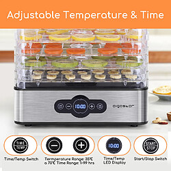 Avis Aigostar Crispy - Déshydrateur alimentaire 5 plateaux, 240W. Fruits, viande, légumes etc. Commandes numériques et réglage manuel minuterie et thermostat. Sans BPA, design exclusif.