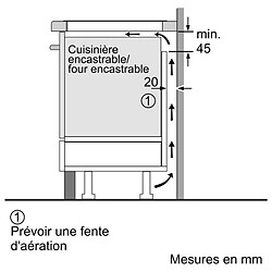 Table de cuisson induction 60cm 3 feux noir - PUC61RBB5E - BOSCH pas cher