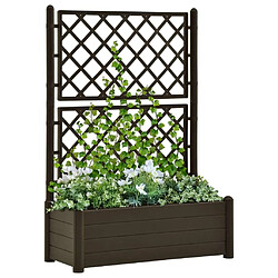 Maison Chic Jardinière,Bac à fleurs avec treillis - pot de fleur 100x43x142 cm PP Moka -GKD13748