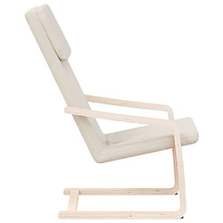 Maison Chic Chaise de relaxation | Fauteuil relax Crème Tissu -GKD59217 pas cher