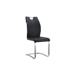 Avis Vente-Unique Lot de 4 Chaises WINCH - Simili Noir & Blanc - Pieds en métal chromé