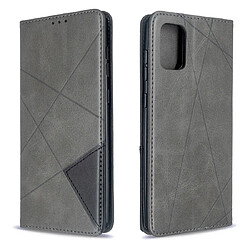 Wewoo Housse Coque Pour Galaxy A71 Rhombus Texture Étui en cuir magnétique à rabat horizontal avec support et fentes cartes Gris