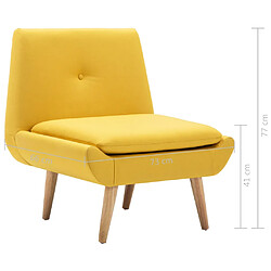 vidaXL Fauteuil sans accoudoirs jaune tissu pas cher