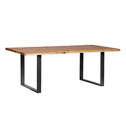 BOIS & CHIFFONS Table de repas rectangulaire 200 cm | Acacia Black