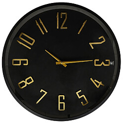 Avis The Home Deco Factory Table d'appoint avec horloge - Diam. 50 cm x H. 43,5 cm - Noir