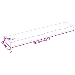 vidaXL Étagère murale 100x20x6 cm bois de chêne massif non traité pas cher