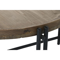 Acheter Pegane Table basse, table de salon ronde en bois naturel et métal noir - diamètre 90 x Hauteur 45 cm